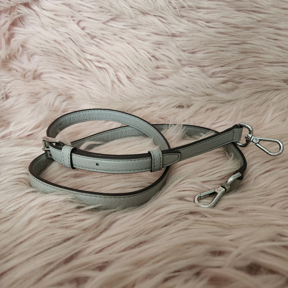 Michael Kors replacement crossbody strap gray pebbled leather silver har…